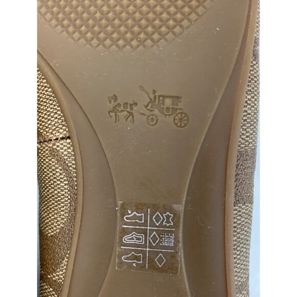 Coach Leila Signature Canvas & Leather Ballet Flats Brown Size 5.5 New 7966 - Picture 4 of 12